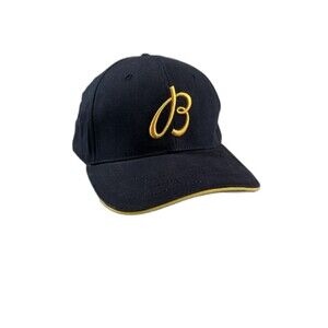 Breitling 1884 Strapback Hat Organic Cap Navy Embroidered Yellow  Leather Strap